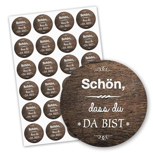 24 Aufkleber Schön, dass du da bist I dv045 I auf einem DIN A4 Bogen I Sticker beige creme Vintage für Hochzeit Geschenktüten Banderole Gastgeschenk 24 Aufkleber Schön, dass du da bist I dv045 I auf einem DIN A4 Bogen I Sticker beige creme Vintage für Hochzeit Geschenktüten Banderole Gastgeschenk von easydruck24de