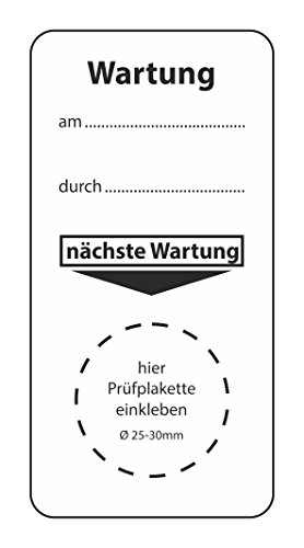 Grundplakette für "nächste Wartung", verschiedene Staffelungen, Größe: 40 x 80 mm, zur Terminkontrolle für Maschinen, für Prüfplaketten ⌀ 25-30 mm, Qualitätsstandards einhalten hin_248 (100) von easydruck24de