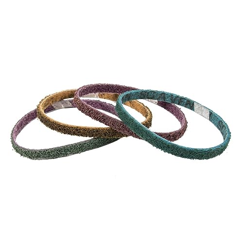 easyhaha 12 Stück Vlies-Nylon-Schleifband, 330 x 10 mm, 3/8 x 13 Zoll, grob bis, for Entgraten von Edelstahl-Metallstreifen (Color : Red P240, Size : 330x10mm) von easyhaha