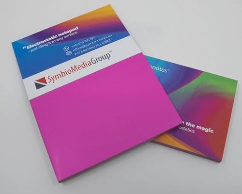 Elektrostatisch selbstklebendes Notizpapier | Rosa, 140x190 mm, 100 Blatt Notizbuch | Haftet an allen Oberflächen ohne Magnete, Pins oder Klebstoff | Große Static Sticky Notes von easynotes