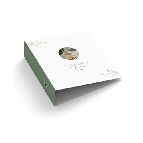 Ringordner • Ordner | personalisiert mit Foto + Wunschtext | Tutorin | weiß/grün | Mit Griffloch | für DIN A4 | 7,4 cm breit | Tutor | gestalten von easyprint