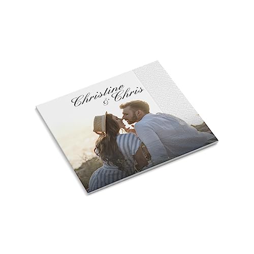 Servietten mit Foto + Namen personalisieren | Liebe | Hochzeit | 330 x 330 mm | | Feier | Party | Tischdeko | Papierservietten | Menge wählbar (120 Stück) von easyprint