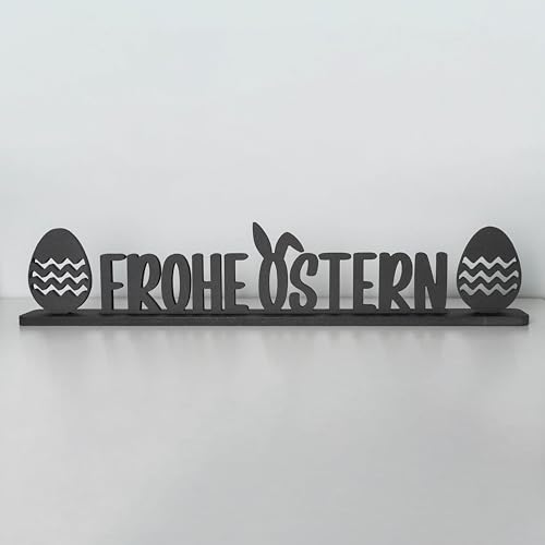 ebenkunst | Frohe Ostern Schriftzug | 57.1 x 10.7 cm | Osterdeko aus schwarzem Holz | Dekorativer festlicher Aufsteller für Tisch, Regal & Fensterbank | Frühlings- & Osterdekoration ebenkunst | Frohe Ostern Schriftzug | 57.1 x 10.7 cm | Osterdeko aus schwarzem Holz | Dekorativer festlicher Aufsteller für Tisch, Regal & Fensterbank | Frühlings- & Osterdekoration von ebenkunst