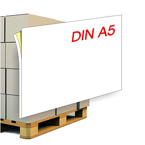 Paketaufkleber/Palettenaufkleber DIN A5 inkl. 5 mm Anfaß-/Abziehlasche - 100 Etiketten. Adressetikett/Versandaufkleber von ebs Versand