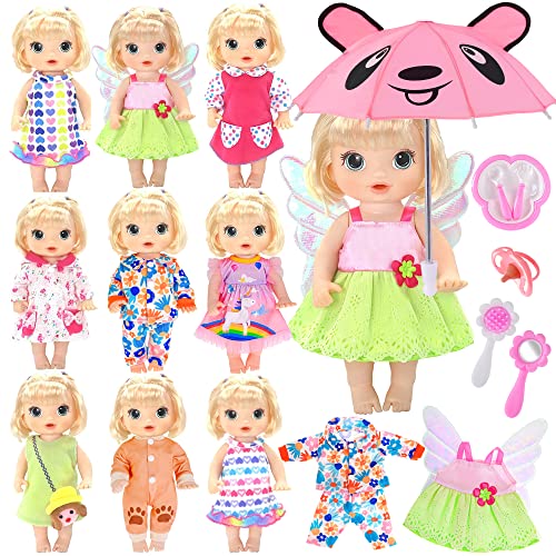 Ebuddy Kleidung und Accessoires für Babypuppen, 16 Stück, für 30,5 cm und 35,6 cm große Puppen von ebuddy