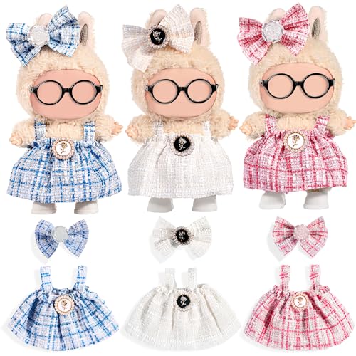 Insgesamt 3 Sätze Chic Style 17cm Puppe Kleidung Kleid & Zubehör enthalten: 3 Haarpinne, 3 Kleider - süße Kleidung für Dress up einzigartigen Stil (Puppe und Brille sind Nicht enthalten) von ebuddy