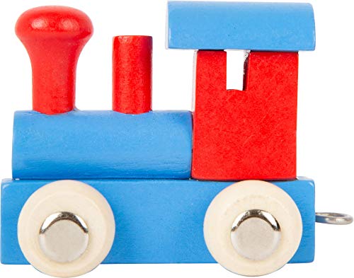 ebyreo Buchstabenzug bunt | Bunte Lok - farbige Waggons | Wunschname zusammenstellen | Holzeisenbahn Namenszug aus Holz | personalisierbar | auch als Set (Lokomotive blau/rot) von ebyreo