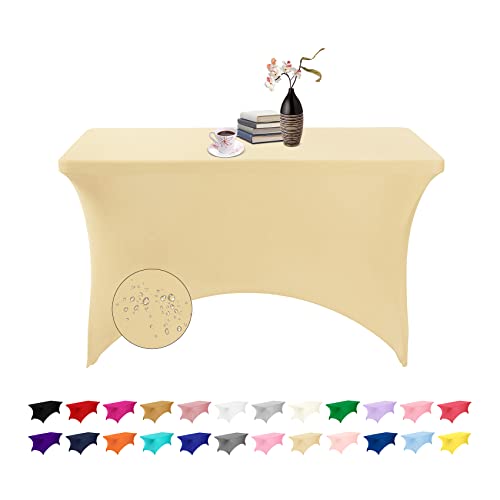 eccwai Elastan, wasserdichte Tischdecke, Tischdecke für Party, Hochzeit, Bankett und Veranstaltungen, 1,2 m, Champagnerfarben eccwai Elastan, wasserdichte Tischdecke, Tischdecke für Party, Hochzeit, Bankett und Veranstaltungen, 1,2 m, Champagnerfarben von eccwai