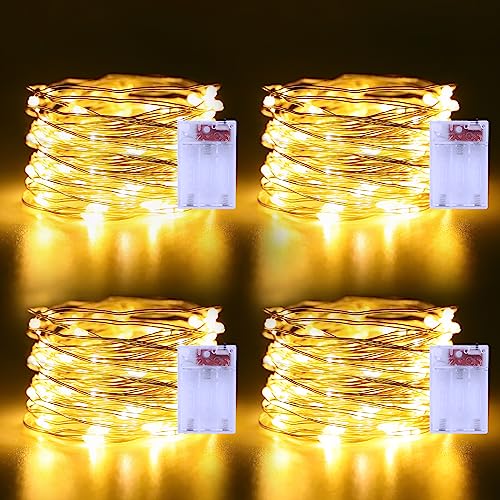 echosari 4 Stück Batterie LED Lichterkette,5M 50 LED Lichterketten Batterien 2 Modi für Garten Hochzeit Party Deko (Warmweiß) von echosari