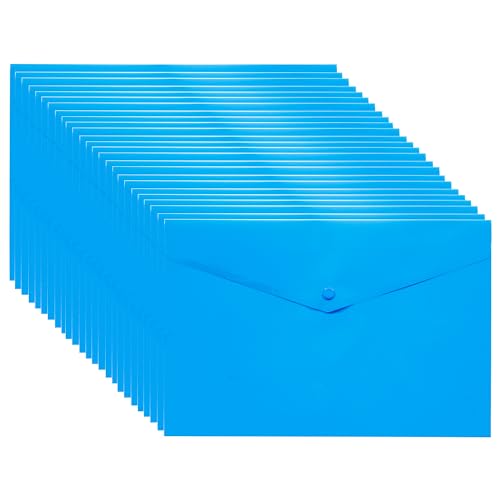 eco-eco eco035BLUEx25 A4+ 50% recycelte transparente Druckknopf-Dokumentenmappe aus Kunststoff (25 Stück), blau von eco-eco stationery limited