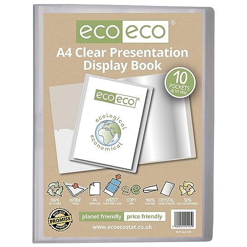 eco-eco Eco125 Präsentationsmappe, A4-Format, 50% recycelt, 10 Hüllen, transparent, Präsentationsmappe mit Kunststoffhüllen eco-eco Eco125 Präsentationsmappe, A4-Format, 50% recycelt, 10 Hüllen, transparent, Präsentationsmappe mit Kunststoffhüllen von eco-eco