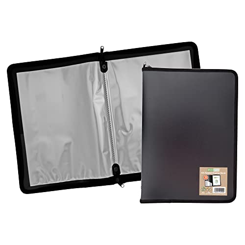 Eco-Eco eco090 Präsentationsblock, A4, 50% recycelt, 30 Fächer, Schwarz, Reißverschluss, Aktenordner, Kunstwerk-Portfolio mit Kunststoffhüllen, Schwarz Eco-Eco eco090 Präsentationsblock, A4, 50% recycelt, 30 Fächer, Schwarz, Reißverschluss, Aktenordner, Kunstwerk-Portfolio mit Kunststoffhüllen, Schwarz von eco-eco
