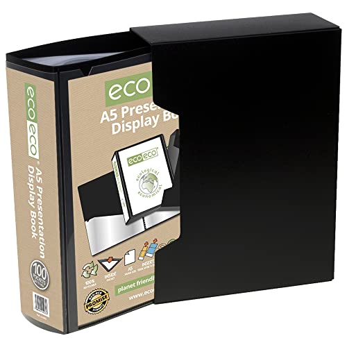 eco-eco 065 A5 50% Recycelt 100 Taschen-Schwarz-Farbe Päsentationsdisplay Buch und Display-Box von eco-eco
