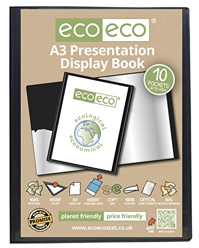 eco-eco A3 50% Recycelt 10 Taschen-Schwarz-Farbe Päsentationsdisplay Buch eco-eco A3 50% Recycelt 10 Taschen-Schwarz-Farbe Päsentationsdisplay Buch von eco-eco