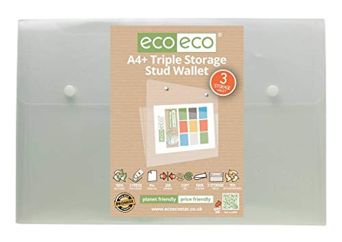 eco-eco A4+ 95% Recycelt Klar Transparente Triple-Speicher Stud Wallet eco-eco A4+ 95% Recycelt Klar Transparente Triple-Speicher Stud Wallet von eco-eco