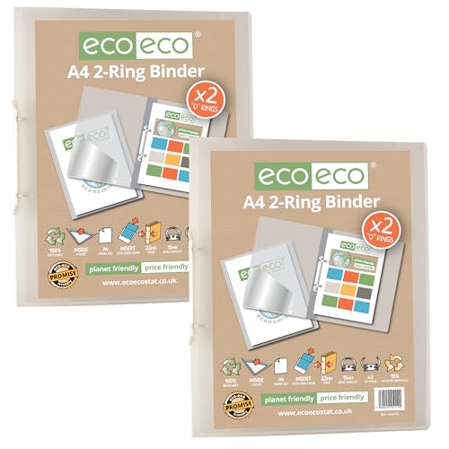 eco-eco A4, 95% recycelt, Präsentation, 22 mm Rücken, 2-Ringbuch, transparent, 2 Stück, eco112 x 2 eco-eco A4, 95% recycelt, Präsentation, 22 mm Rücken, 2-Ringbuch, transparent, 2 Stück, eco112 x 2 von eco-eco