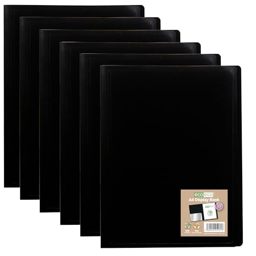 eco-eco A4 100% recyceltes 120 Hüllen, flexibler Einband, Portfolio-Buch, Ordner, Präsentationsbuch, 6 Stück, eco161 x 6 cm, Schwarz eco-eco A4 100% recyceltes 120 Hüllen, flexibler Einband, Portfolio-Buch, Ordner, Präsentationsbuch, 6 Stück, eco161 x 6 cm, Schwarz von eco-eco