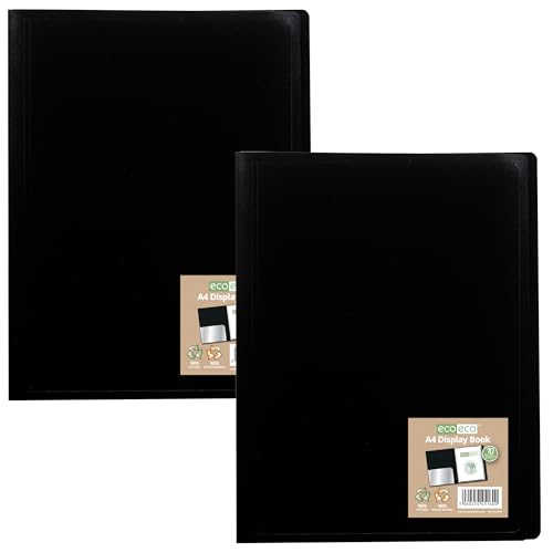 eco-eco A4 100% recyceltes Portfolio, 10 Taschen, schwarz, flexibler Einband, Portfolio, Ordner, Präsentationsbuch, 2 Stück, eco160 x 2 eco-eco A4 100% recyceltes Portfolio, 10 Taschen, schwarz, flexibler Einband, Portfolio, Ordner, Präsentationsbuch, 2 Stück, eco160 x 2 von eco-eco