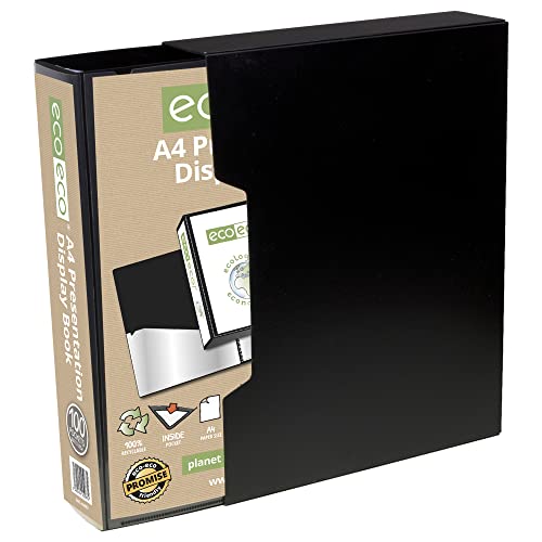 eco-eco A4 50% Recycelt 100 Taschen-Schwarz-Farbe Päsentationsdisplay Buch und Display-Box eco067 von eco-eco