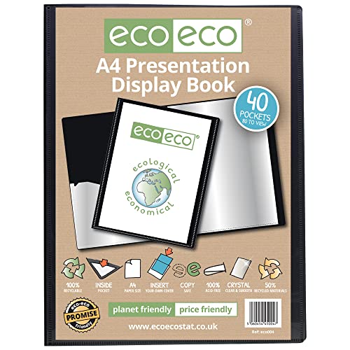 eco-eco A4 50% Recycelt 40 Taschen-Schwarz-Farbe Päsentationsdisplay Buch eco-eco A4 50% Recycelt 40 Taschen-Schwarz-Farbe Päsentationsdisplay Buch von eco-eco