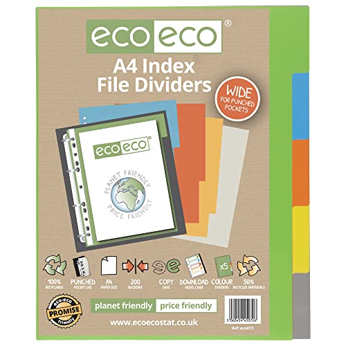 eco-eco A4 50% Recycelt Set 5 Breit Indexdatei Teiler eco-eco A4 50% Recycelt Set 5 Breit Indexdatei Teiler von eco-eco