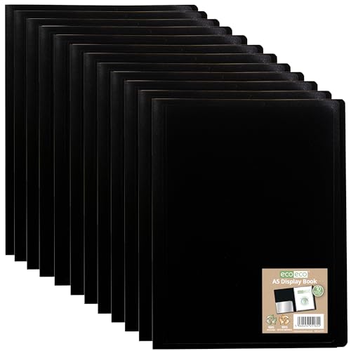 eco-eco A5 100% recyceltes Portfolio, 10 Taschen, schwarz, flexibler Einband, Portfolio, Buchordner, Sichtbuch, 12 Stück, eco162 x 12 eco-eco A5 100% recyceltes Portfolio, 10 Taschen, schwarz, flexibler Einband, Portfolio, Buchordner, Sichtbuch, 12 Stück, eco162 x 12 von eco-eco