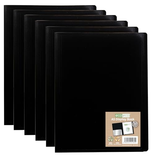 eco-eco A5 100% recyceltes Portfolio, 100% recycelt, 100 Taschen, flexibler Einband, Portfolio, Buchordner, Sichtbuch, 6 Stück, eco165 x 6 eco-eco A5 100% recyceltes Portfolio, 100% recycelt, 100 Taschen, flexibler Einband, Portfolio, Buchordner, Sichtbuch, 6 Stück, eco165 x 6 von eco-eco