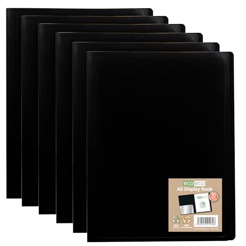 eco-eco A5 100% recyceltes Portfolio, 80 Taschen, schwarz, flexibler Einband, Portfolio, Buchordner, Präsentationsbuch, 6 Stück, eco164 x 6 eco-eco A5 100% recyceltes Portfolio, 80 Taschen, schwarz, flexibler Einband, Portfolio, Buchordner, Präsentationsbuch, 6 Stück, eco164 x 6 von eco-eco