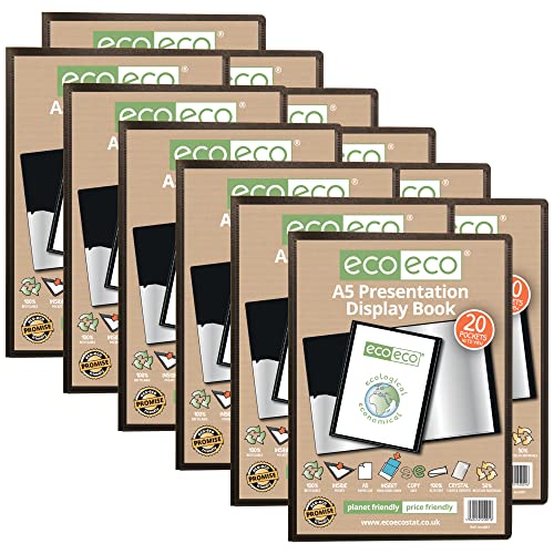 eco-eco A5 50% Recycelt 20 Taschen-Schwarz-Farbe Päsentationsdisplay Book (Packung mit 12) von eco-eco