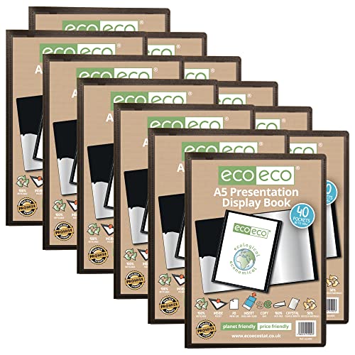 eco-eco A5 50% Recycelt 40 Taschen-Schwarz-Farbe Päsentationsdisplay Book (Packung mit 12) von eco-eco