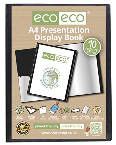 eco-eco Professionelles Präsentationsbuch, A4, 50% recycelt, 10 Hüllen (20 Ansichten), Schwarz eco-eco Professionelles Präsentationsbuch, A4, 50% recycelt, 10 Hüllen (20 Ansichten), Schwarz von eco-eco