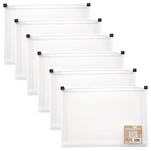 eco-eco Fächermappe mit Reißverschluss, A5, 50% recycelt, transparent, 106 x 6 Stück von eco-eco