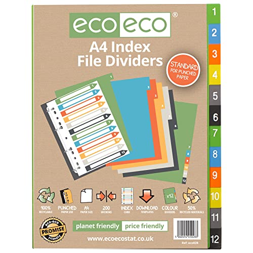 eco-eco Registerblätter, A4, 50% recycelt, 12 Stück eco-eco Registerblätter, A4, 50% recycelt, 12 Stück von eco-eco