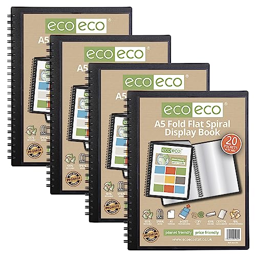 eco-eco A5 Sichtbuch, 50% recycelt, 20 Fächer, flach gefaltet, Spiralbindung, 4 Stück, eco136 x 4 eco-eco A5 Sichtbuch, 50% recycelt, 20 Fächer, flach gefaltet, Spiralbindung, 4 Stück, eco136 x 4 von eco-eco