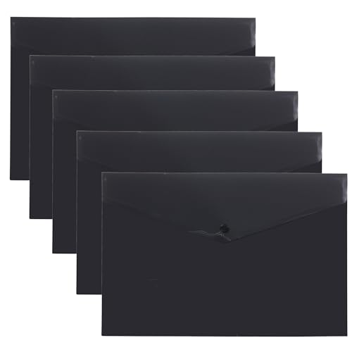 eco-eco eco080_Black A3 50% Recycled Black Press Button Popper Wallet, Plastic Folders (Pack of 5) von eco-eco