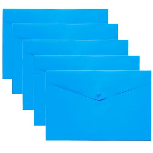 eco-eco eco080_Blue Dokumententasche mit Druckknopf, A3, 50% recycelt, Kunststoff, Blau, 5 Stück eco-eco eco080_Blue Dokumententasche mit Druckknopf, A3, 50% recycelt, Kunststoff, Blau, 5 Stück von eco-eco