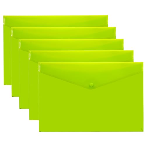 eco-eco eco080_Green Dokumententasche mit Druckknopf, A3, 50% recycelt, Grün, 5 Stück von eco-eco