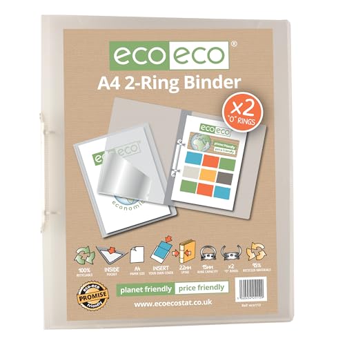 eco-eco eco112 Ringbuch, A4, 95% recycelt, 22 mm Rücken, 2-Ringbuch, transparent eco-eco eco112 Ringbuch, A4, 95% recycelt, 22 mm Rücken, 2-Ringbuch, transparent von eco-eco