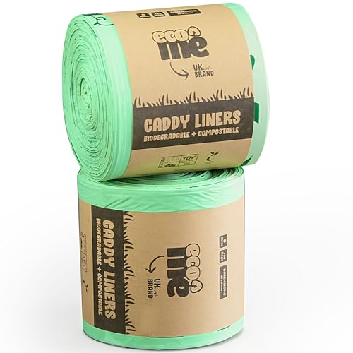 ecoME Lebensmittelabfallbeutel, extra dick, biologisch abbaubar, perfekt kompostierbare Müllbeutel, ideal für Küche, EN 13432 zertifiziert, britische Marke, 6 l x 300 Stück von eco me