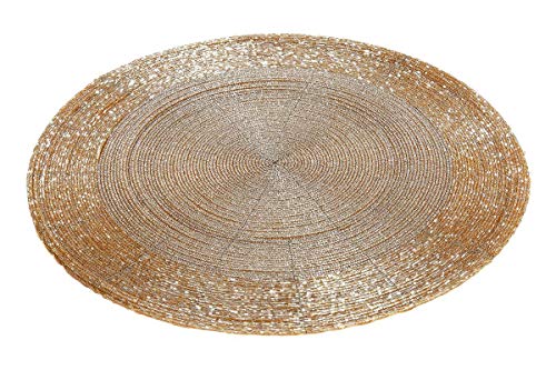 Platzset Glasperlen, 35 cm, Gold, 4er Set von ecomserv