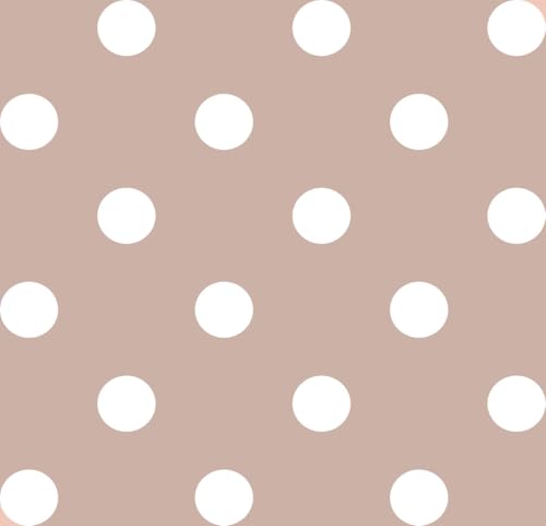 Wachstuchtischdecke Wachstuch in 1,4m Br. glatt Verschiedene Designs PVC Tischdecke Garten Küche Länge wählbar (Dots beige, 140cm x 140cm) von ecosoul
