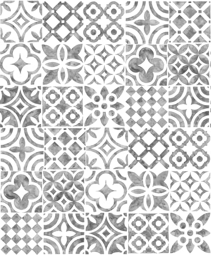 Wachstuchtischdecke Wachstuch in 1,4m Br. glatt Verschiedene Designs PVC Tischdecke Garten Küche Länge wählbar (Kacheln grau, 140cm x 120cm) von ecosoul