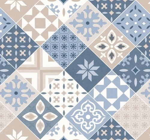 Wachstuchtischdecke Wachstuch in 1,4m Br. glatt Verschiedene Designs PVC Tischdecke Garten Küche Länge wählbar (Mosaico, 140cm x 140cm) von ecosoul