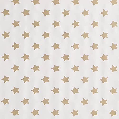 ecosoul Wachstuchtischdecke Wachstuch Gartentischdecke Sterne Gold in 140cm Breite Meterware Länge wählbar (140cm x 140cm) von ecosoul