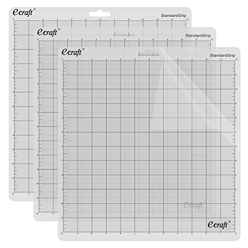 Ecraft StandardGrip Schneidematte für Silhouette Cameo 3/2/1: 30,5 x 30,5 cm, rutschfest, quadratisch gerastert, transparent, zubehör für Silhouette Cameo von ecraft