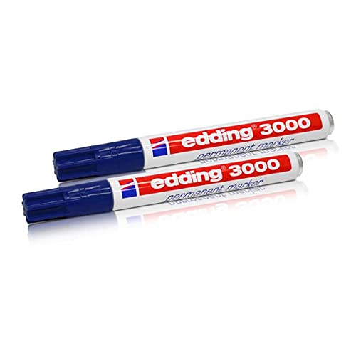 2x Edding 3000 Permanent Marker blau 1.5 -3 mm von edding