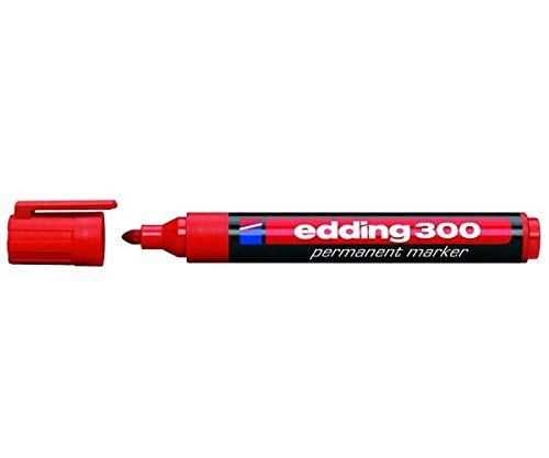4er Set edding Permanentmarker edding 300, nachfüllbar, 1,5 - 3 mm [ Rot ] von edding