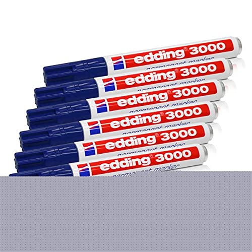 6x Edding 3000 Permanent Marker blau 1.5 -3 mm 6x Edding 3000 Permanent Marker blau 1.5 -3 mm von edding