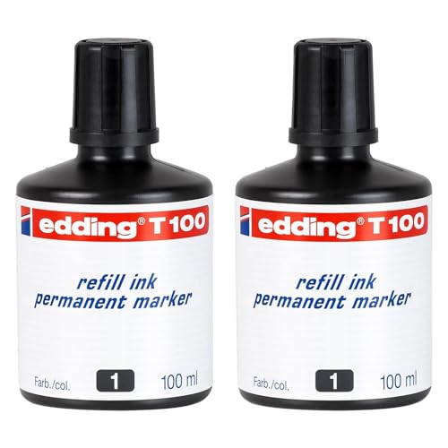 EDDING 2 Nachfülltinten T100 ml Tropfenform für Permanentmarker, Schwarz EDDING 2 Nachfülltinten T100 ml Tropfenform für Permanentmarker, Schwarz von edding