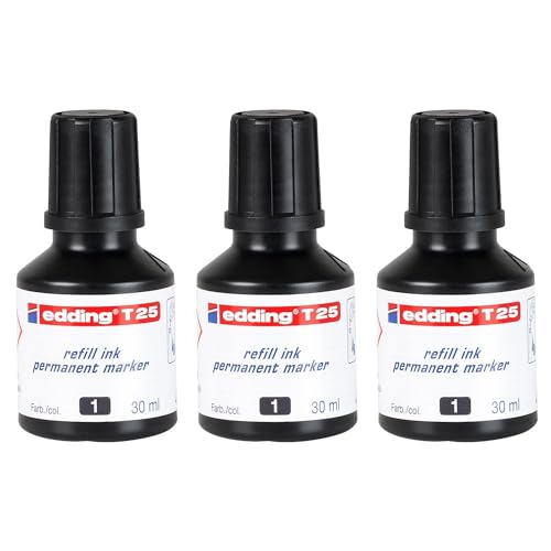 EDDING 3 x Nachfülltinte 30 ml T25 Tropfen für Permanentmarker schwarz EDDING 3 x Nachfülltinte 30 ml T25 Tropfen für Permanentmarker schwarz von edding